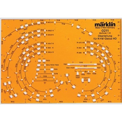 0210 Märklin Railplan-tekensjabloon K-Rails