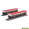 47029 Märklin set van 2 Lageboordwagen Rens met awilog containers