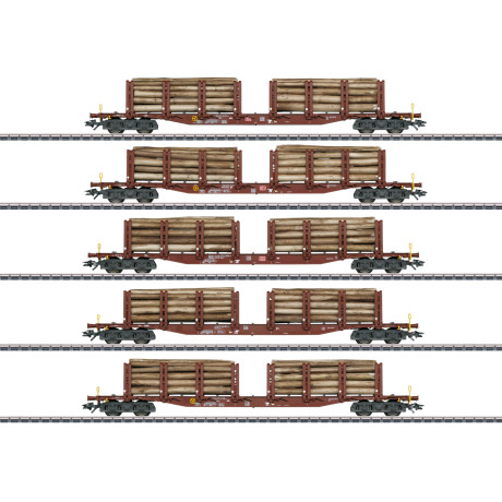 47154 Märklin Set rongenwagons voor hout-transport DB AG