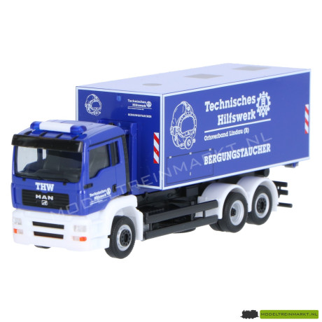 098038 Herpa MAN TGA M roll-off bucket truck "THW Lindau / salvage diver"
