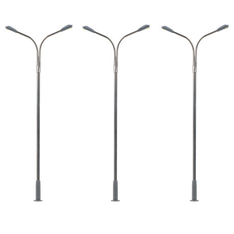 180101 Faller Dubbele straatlantaarn LED 3 stuks